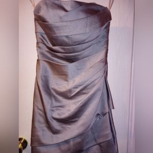 David's Bridal Gray Sleeveless Short Dress